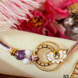 Lotus Charm With Enamel Handmade Rakhi