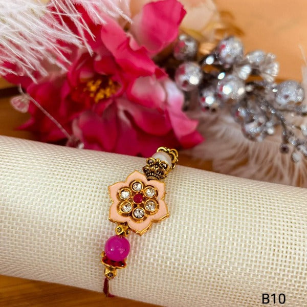 Antique Floral Design Handmade Rakhi