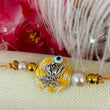 Rose Charm With Evil Eye Rakhi