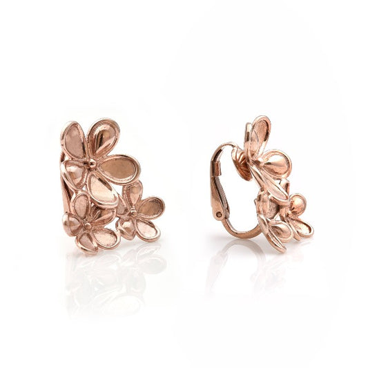 Rose Gold Cute Flower Stud Earrings