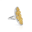 Filigree Half Gold Plated And Sterling Silver Big Ring