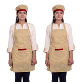 Unisex Kitchen Apron with Cap and Front Pocket