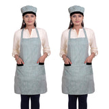 Light Sky Blue Unisex Kitchen Apron with Cap & Two Front Pockets