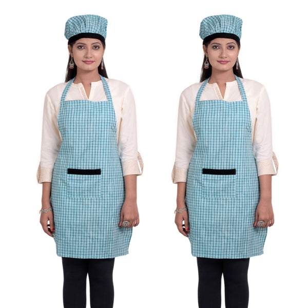 Unisex 100% Cotton Apron with Cap and Front Pocket