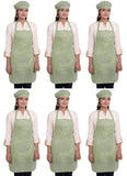 Yellow & Green Striped Adjustable Apron with Cap and Front Pocket