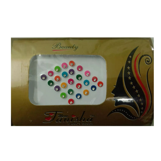 Trendy Color Bindis With White Stone
