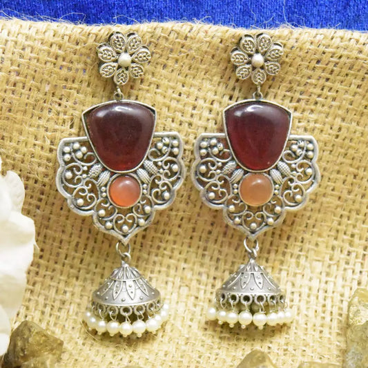 Oxidized Indian Jhumka Earrings