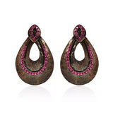 Copper finish metal earrings