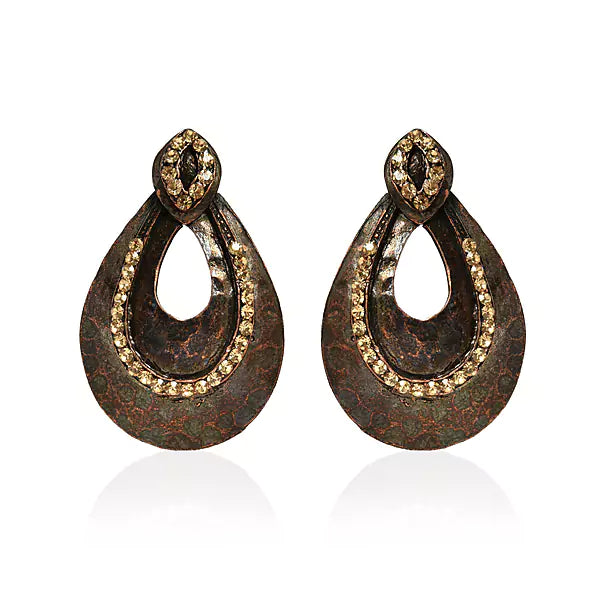 Copper finish metal earrings