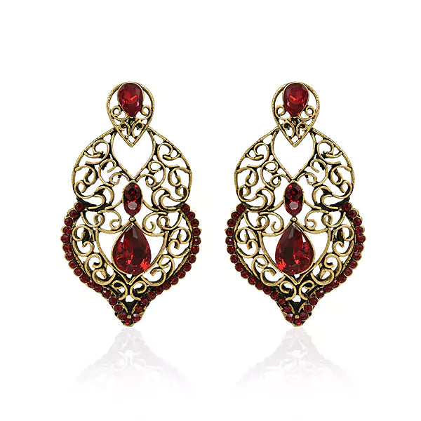 Victorian Broach Type Dual Color Stone Earrings