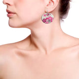 Pink Floral Design Earring For Girls