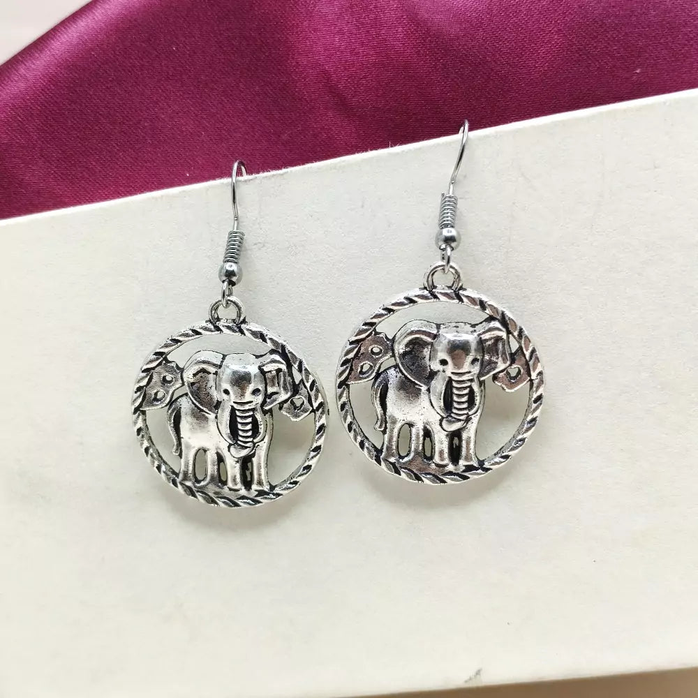 Cute Elephant Designed Drop Earrings