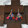 Multi Color Thread and Multi Color Stones Drop Earrings