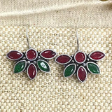 Flower Design  Kundan Dangle Earrings