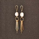 Long gold plated earring