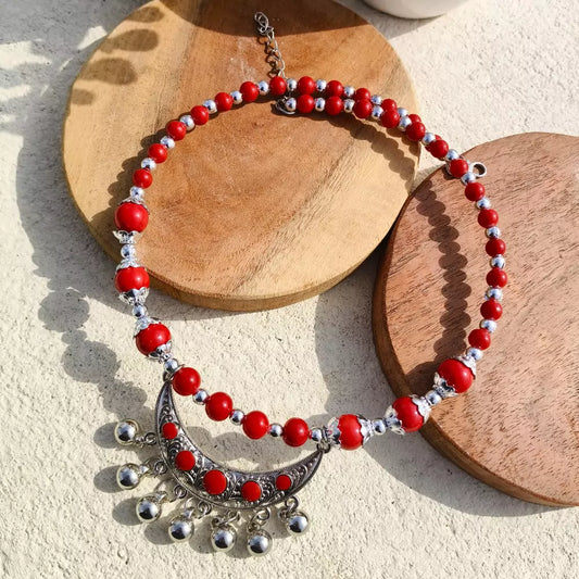 Pretty Red Beaded Necklace