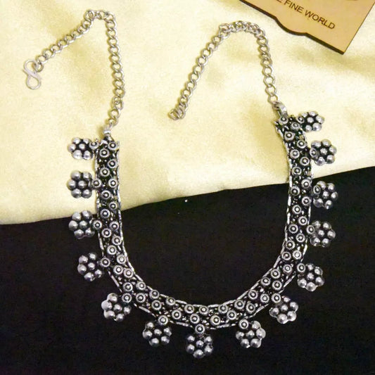 Floral Designed Oxidized Necklace