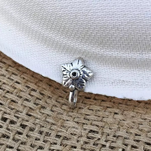 Cute Flower Oxidized Nose Pin