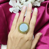 Gold Plated Adjustable Mirror Ring