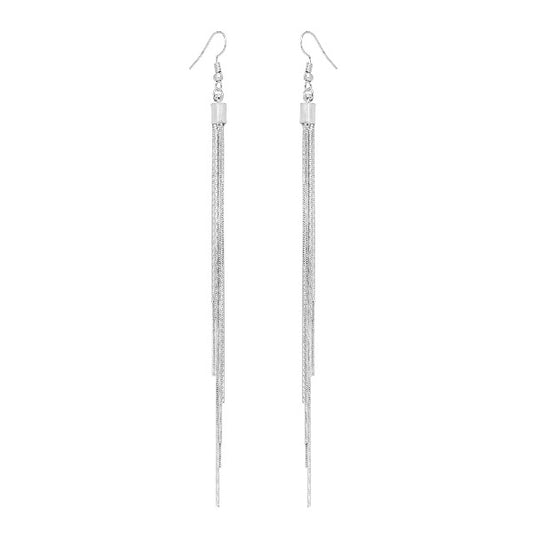 925 Sterling Silver Apatite Gemstone Long Chain Drop Earring