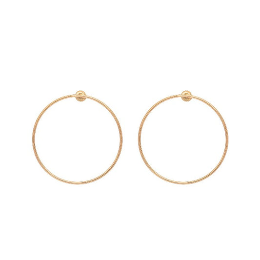 Geometric golden circle earrings - The Fineworld