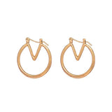 Open circle huggie earrings - golden - The Fineworld