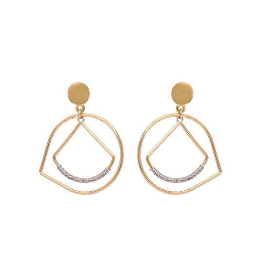 Golden geometric earrings - The Fineworld