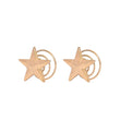 Curly shaped golden tone earring - The Fineworld