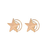 Curly shaped golden tone earring - The Fineworld
