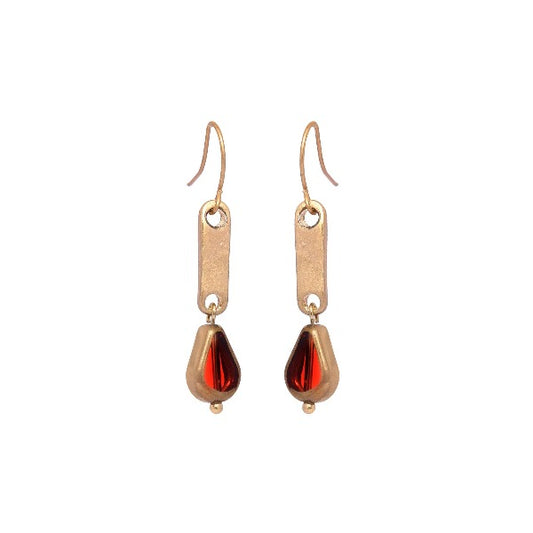 Red stone stud earring - The Fineworld