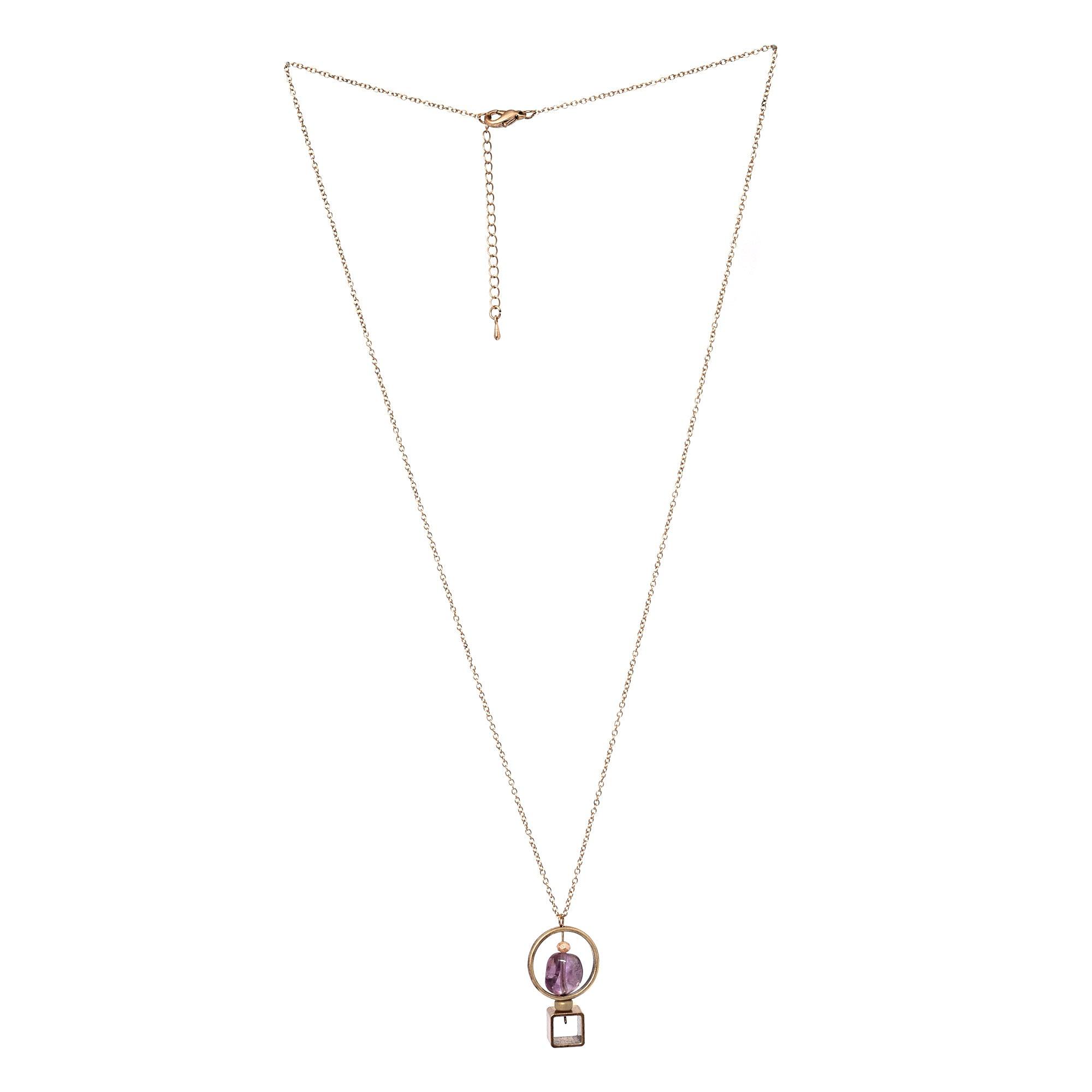 long necklaces with pendant for women  - Purple - The Fineworld