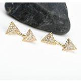 Small Triangle Golden Stud Earrings - The Fineworld
