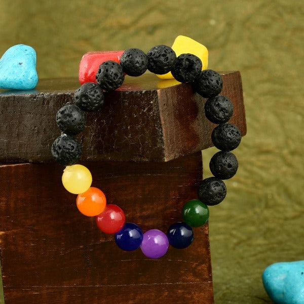 Black Lava Beads Energy Bracelet - The Fineworld
