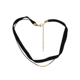 Classy seude choker necklace online with free shipping - brown - The Fineworld