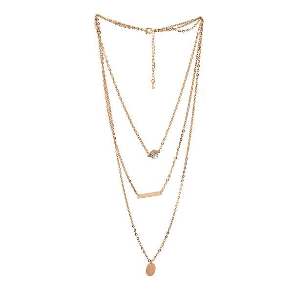 Fashion necklaces with gold finish and multiple pendants - The Fineworld