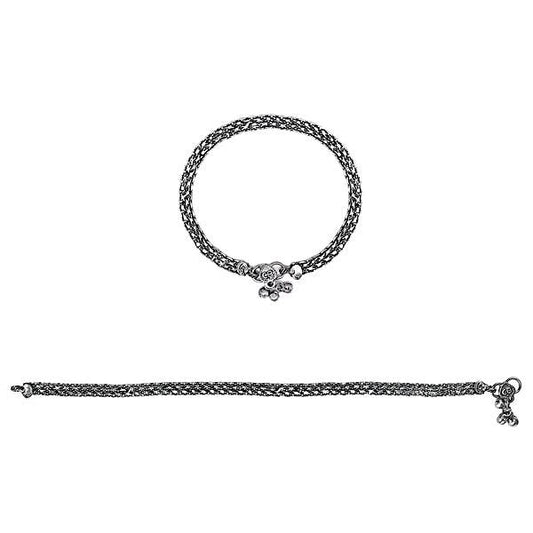 Silver tone anklet for girls and women - The Fineworld