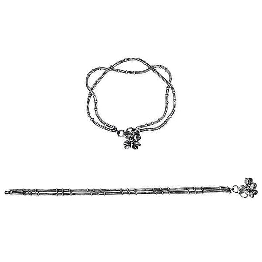 Fashion oxidized anklet with beautiful charm - The Fineworld