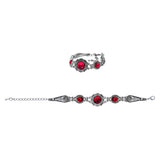 German Silver Bracelet With Blood Red Color Stone - The Fineworld