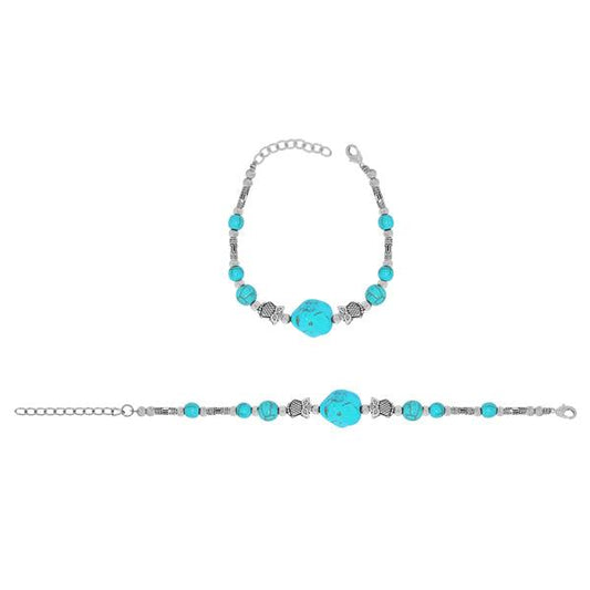Blue Color Beads With Fish Charm Bracelet - The Fineworld