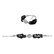 Black Beads German Silver Bracelet - The Fineworld
