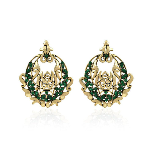 Golden Chaandbali Style Earrings - The Fineworld