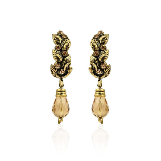 Golden drop earrings - The Fineworld