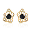 Golden Studs With Black stones - The Fineworld