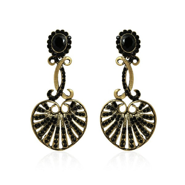Victorian Drop Black Stone Earrings - The Fineworld