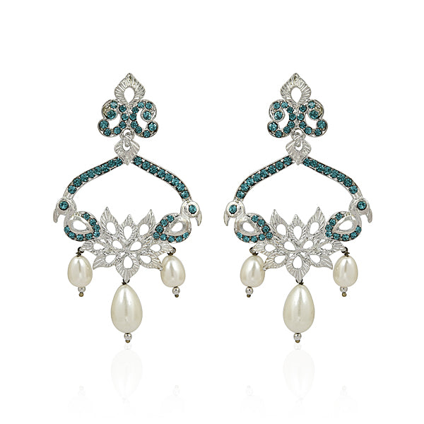 Trendy designed metal earring with shimmering stone - The Fineworld