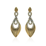 Sparkling White Stone And Gold Earrings - The Fineworld