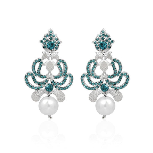 Turquoise And Silver Metal Studs - The Fineworld