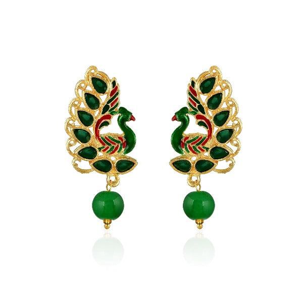 Dancing Enamel Peacock Earrings For Women & Girls - The Fineworld