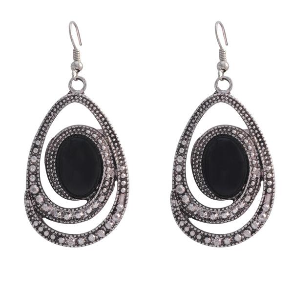 Attractive black stone at center earring - The Fineworld