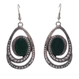 Attractive black stone at center earring